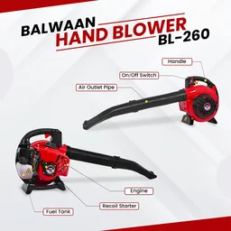 Balwaan Krishi Balwaan BL-260 Handheld Petrol Blower 26cc 2 Stroke Engine for Light-Duty Work with Tool Kit & User Manual - MTAK-EN-BL-6016