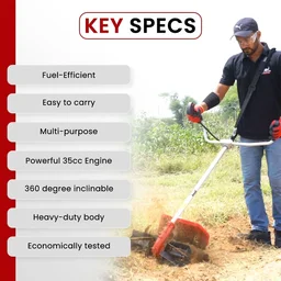 Balwaan Krishi Balwaan BX-35 Side Pack Brush Cutter 35cc 4 Stroke Petrol Engine with 3T Blade, Trimmer Head, Straight Shaft & Tool Kit - MTAK-EN-BR-698