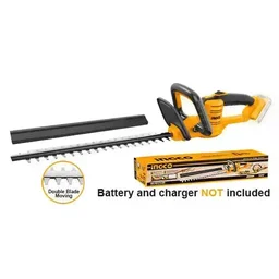 INGCO CHTLI20462 20V Cordless Hedge Trimmer | 2800 SPM | 460mm Laser-Cut Blade | 18mm Cutting Diameter | 2 x 2.0Ah Batteries & Charger
