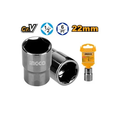 INGCO HHAST12221 22mm 1/2 Inch Drive Socket | 6-Point | 50BV30 Steel