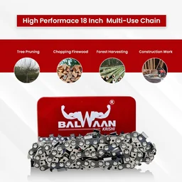 Balwaan Krishi Balwaan CN-18U 18 Inch Ultimate Chainsaw Chain | Heavy-Duty Replacement Cutting Chain For Wood Cutting, Logging & Tree Trimming Tools | Chainsaw Accessory & Spare Part | MTAK-AC-CH-5797