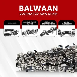 Balwaan Krishi Balwaan CN-22U 22 Inch Ultimate Chainsaw Chain | Heavy-Duty Replacement Cutting Chain For Wood Cutting, Logging & Tree Trimming Tools | Chainsaw Accessory & Spare Part | MTAK-AC-CH-5798