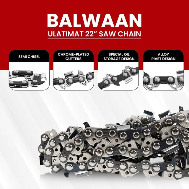 Balwaan Krishi Balwaan CN-22U 22 Inch Ultimate Chainsaw Chain | Heavy-Duty Replacement Cutting Chain For Wood Cutting, Logging & Tree Trimming Tools | Chainsaw Accessory & Spare Part | MTAK-AC-CH-5798