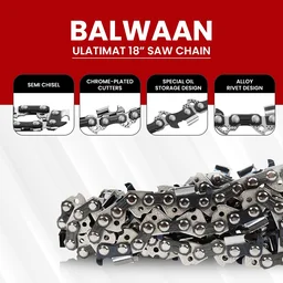Balwaan Krishi Balwaan CN-18U 18 Inch Ultimate Chainsaw Chain | Heavy-Duty Replacement Cutting Chain For Wood Cutting, Logging & Tree Trimming Tools | Chainsaw Accessory & Spare Part | MTAK-AC-CH-5797