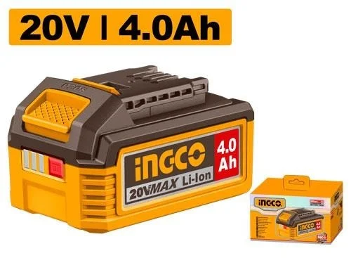 INGCO FBLI20021 20V 4.0Ah Lithium-Ion Battery Pack | P20S Compatible | LED Battery Power Indicator | One Battery Fits All P20S Tools