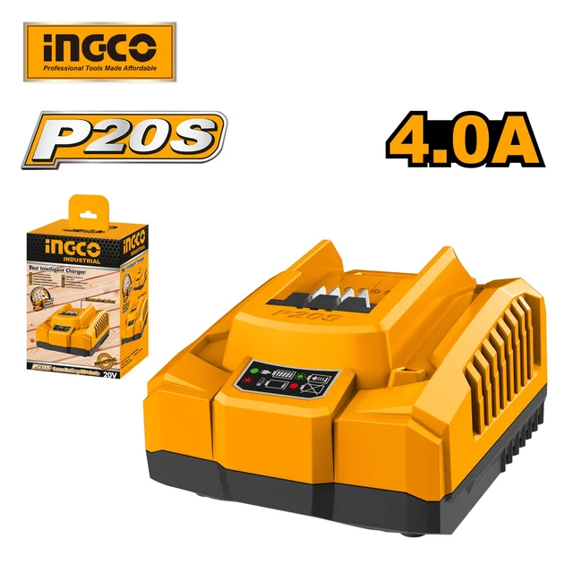 INGCO FCLI20411 20V 4A Fast Battery Charger | 220-240V AC Input | 21V DC Output | 4A Charging Current | Color Box Packed