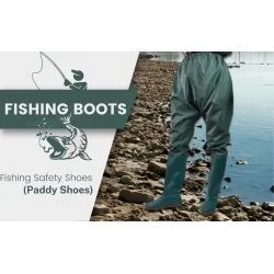 Fishing Safety Shoes for Men | Waterproof Leather Ankle Boots | Anti-Slip Rubber Sole | Durable Outdoor Footwear for Fishing, Trekking & Wet Work - 10