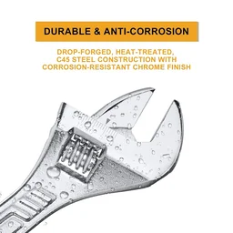 INGCO HADW131102 10 Inch Adjustable Wrench | 250mm | 35mm Wide Opening | 0-30mm Adjustable Jaw