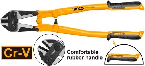 INGCO HBC0830 30" Bolt Cutter | 750mm Cr-V Blade | Black Finish & Polish | TPR Two-Color Handle | Heavy Duty