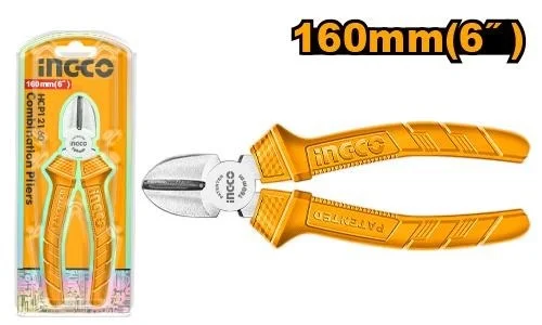 INGCO HDCP12160 6 Inch Diagonal Cutting Pliers | 160mm | Polished Finish | Anti-Rust Protection | One-Color Handle