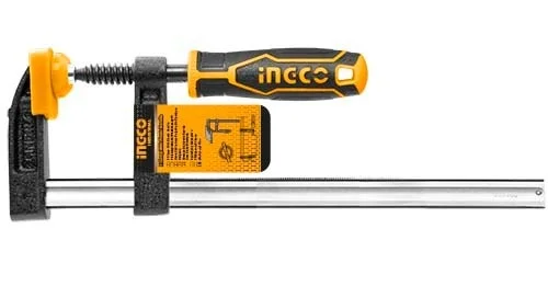 INGCO HFC020802 F Clamp 80x300mm | 270kg Max Clamping Force | 6x22mm Iron Bar | Plastic Handle