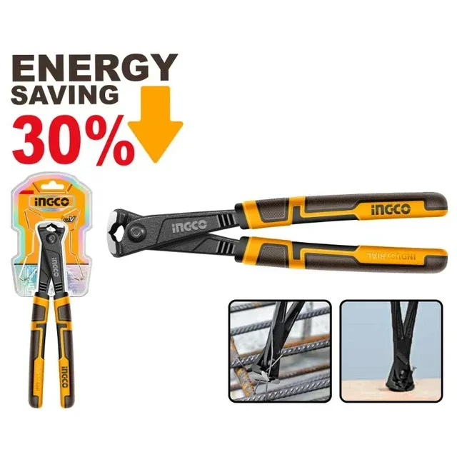 INGCO HHRP28200 8" High Leverage Rabbet Pliers | 200mm Cr-V | 30% Energy Saving | TPR Comfort Grip Handle