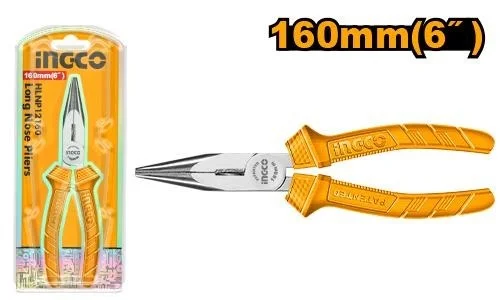 INGCO HLNP12160 6 Inch Combination Pliers | 160mm | Polished Finish | Anti-Rust Coating | One-Color Handle