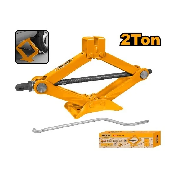 INGCO HSJ201 2 Ton Scissor Jack | 120-395mm Lift Height | 450mm Length | 260-390mm Stroke