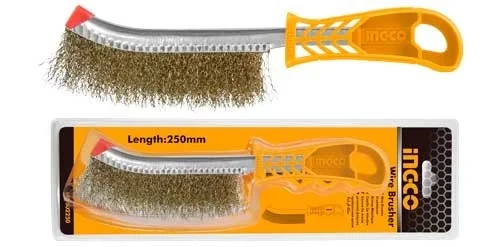 INGCO HWB02250 10" Wire Brush | 250mm | 0.3mm Steel Wire | Deburring, Descaling & Paint Removal Brush