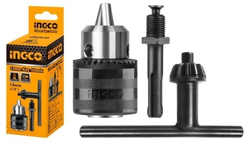 INGCO KC1301.1 13mm Drill Chuck | 1.5-13mm Capacity | 1/2-20UNF Connection | Adapter & Chuck Key