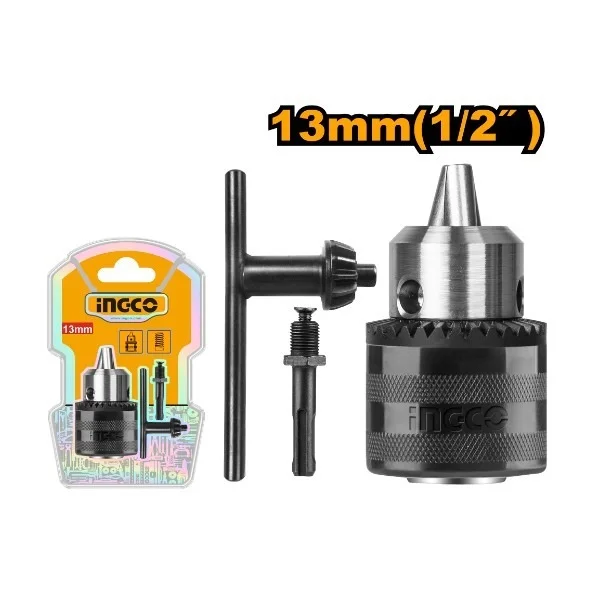 INGCO KC1301.1 13mm Drill Chuck | 1.5-13mm Capacity | 1/2-20UNF Connection | Adapter & Chuck Key