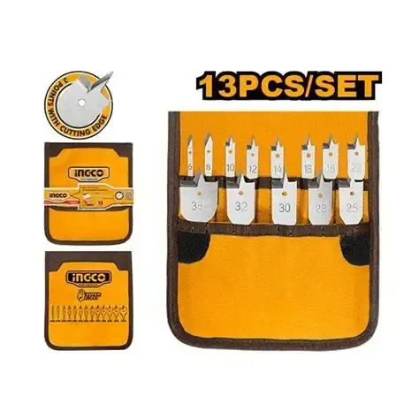 INGCO 13 Pcs flat wood drill bits set AKD41301 is designed for practical, reliable performance in everyday workshop tasks.