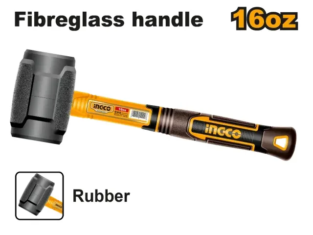 INGCO Rubber hammer HRUH8816 is designed for practical, reliable performance in everyday workshop tasks.