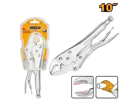 INGCO Curved jaw locking plier HCJLW0210 is designed for practical, reliable performance in everyday workshop tasks.