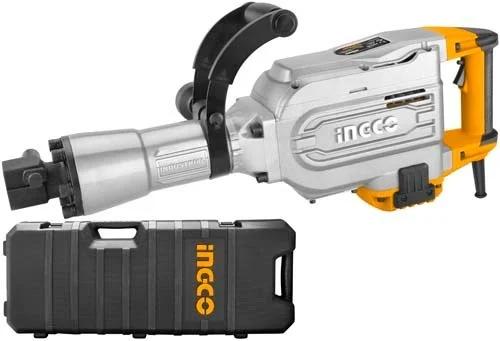 INGCO PDB17008 1700W Heavy Duty Demolition Breaker | 45J Impact Force | 1400 BPM | HEX Chuck System | 16kg Jack Hammer | 2 Chisels | BMC Case