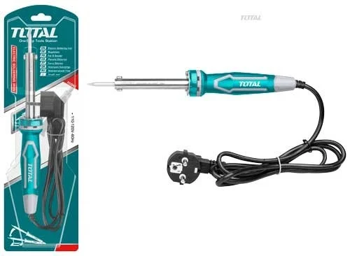Total Tools TOTAL TOOLS 40W Electric Soldering Iron (220-240V) with Straight Tip Head, Stand Support, and Long-Life Replaceable Tip - TET1406