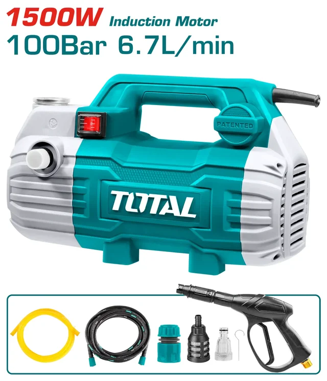 Total Tools TOTAL TOOLS 1500W High Pressure Washer 100 Bar 1450 PSI with Copper Wire Induction Motor TGT11236