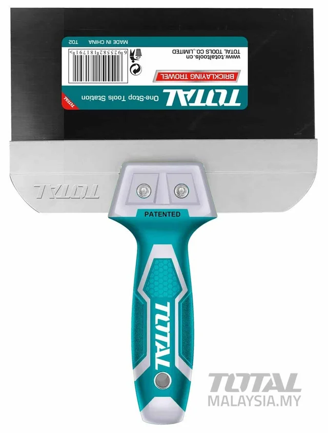 Total Tools TOTAL TOOLS Drywall Taping Knife 10"/250mm, 0.5mm Blade Thickness with Aluminum Backing Plate & Unique Design Handle - THPUT38250