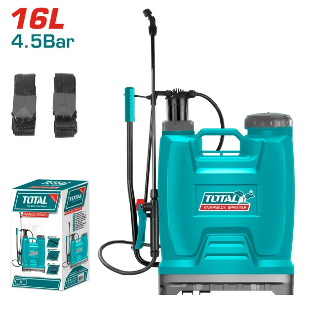 Total Tools TOTAL TOOLS 16L Knapsack Sprayer with Fiberglass Lance, Adjustable Nozzle and Comfortable Padded Straps THSPP41602