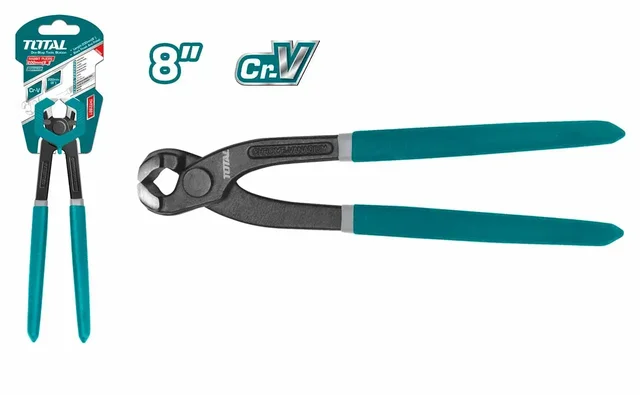 Total Tools TOTAL TOOLS Rabbet Pliers 8"/200mm, Cr-V Steel, Black Finish & Polished Surface with Plastic Dipped Handle - THT2881