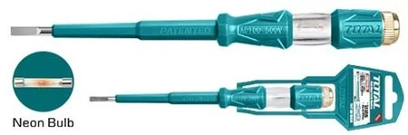 Total Tools TOTAL TOOLS Test Pencil 4 x 190mm Slotted Screwdriver, AC Voltage Tester 100�500V, Electrical Test Pen - THT291908