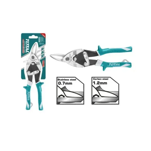 Total Tools TOTAL TOOLS Left-Cut Aviation Snip 250mm/10" with Two-Tone Soft Handle for Carbon and Stainless Steel - THT521106