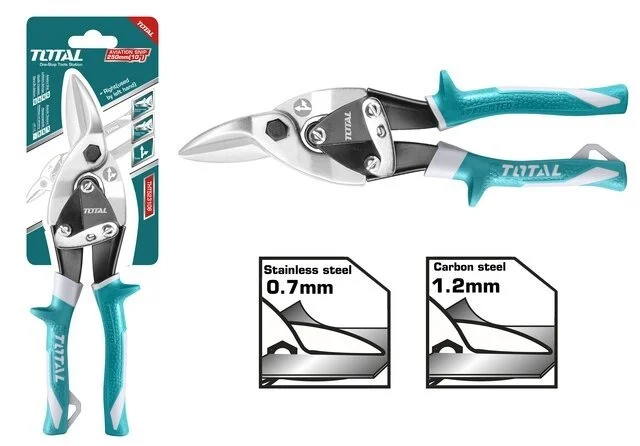 Total Tools TOTAL TOOLS Right-Cut Aviation Snip 250mm/10" with Two-Tone Soft Handle for Carbon and Stainless Steel - THT523106