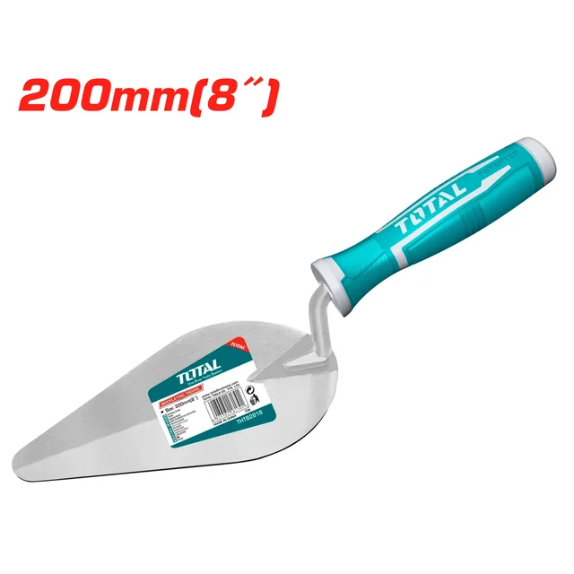 Total Tools TOTAL TOOLS Bricklaying Trowel 8 Inch (200mm), 9.5mm Shank Diameter, Unique Design Handle, Masonry Trowel for Bricklaying & Construction - THT82816