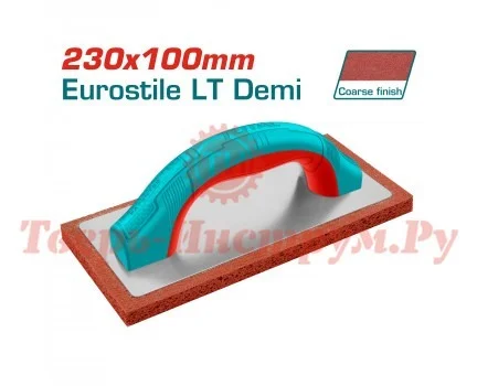 Total Tools TOTAL TOOLS Fine Rubber Float 230x100mm, 15mm Rubber Thickness with Aluminium Base Plate & Pure PP Handle - THT8320106