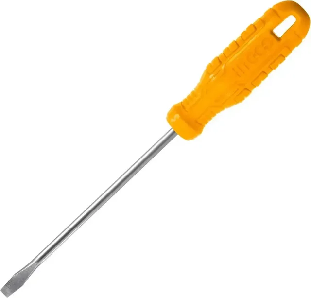 INGCO HS585100 5.0mm Slotted Screwdriver | CR-V Round Shank | 100mm Length | Durable Hand Tool