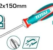 Total Tools TOTAL TOOLS Phillips Screwdriver PH2 Magnetic Tip, S2 Steel Round Shank, 6.0mm Diameter x 150mm Blade, Ergonomic Three-Color Handle -TSDPH2150