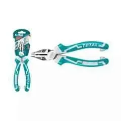 Total Tools TOTAL TOOLS High Leverage Combination Pliers 7"/180mm, Cr-V Steel, Black Finish & Polished Surface with TPR Two-Color Handle (30% Strength Saving) - THT210706S