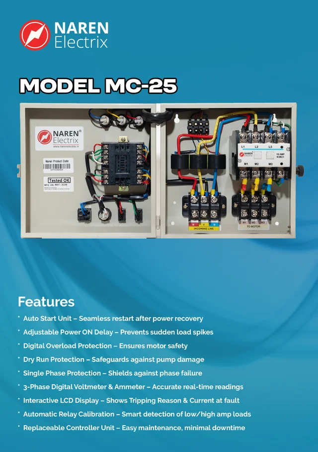 NAREN Electrix l Control starters l 3 phase l Digital l MC-25 - SKU - 48083626