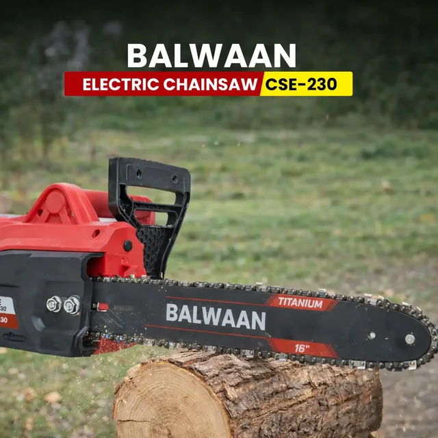 Balwaan Krishi Balwaan CSE-230 16 Inch Electric Chainsaw 1800W Motor with 13.1 m/s Chain Speed, Double Safety Brake & User Manual - MTAK-EL-CH-7064