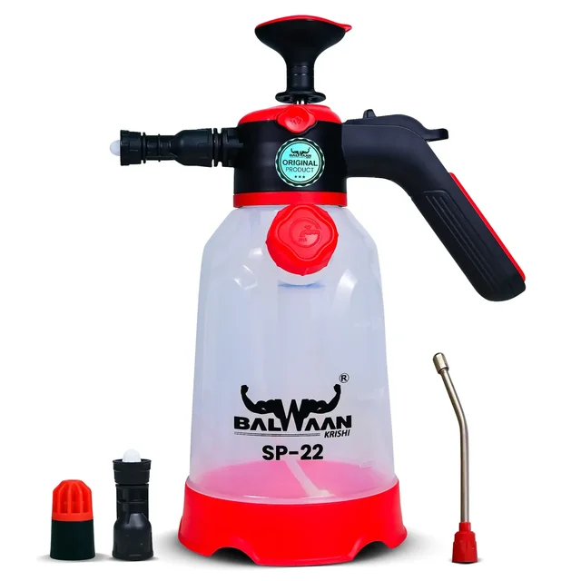 Balwaan Krishi Balwaan SP-22 3-in-1 Manual Garden Sprayer 2 Litre with Measuring Cap, Spray Nozzle, Extendable Spray Lance & Foam Spray Nozzle - MTAK-MA-SP-6936