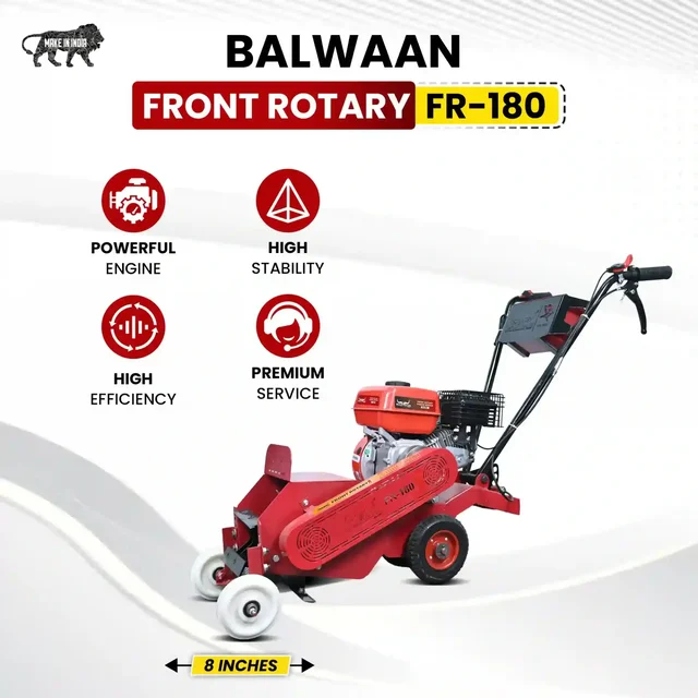 Balwaan Krishi Balwaan BP-700 Red Tiger 7HP 4-Stroke Petrol Power Weeder & Cultivator | Dual Clutch Tiller with 32 Blades, Disc & Euro V Professional Engine | MTAK-EN-PO-716