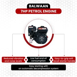 Balwaan Krishi Balwaan BX-212 6.5 Hp Petrol Engine | 212Cc 4-Stroke Air-Cooled Bare Engine | High-Performance Multi-Purpose Petrol Engine For Agricultural Machinery, Water Pumps & Farm Equipment | With User Manual | MTAK-EN-PO-6062