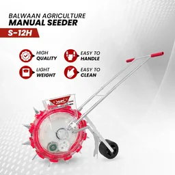 Balwaan Krishi Balwaan S-12H 12-Tooth Hand Push Precision Manual Seeder with 8.5cm Adjustable Sowing Depth & 10-Size Roller Set - MTAK-MA-HA-7033