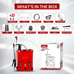 Balwaan Krishi Balwaan BS-21 2-in-1 Battery Sprayer 18 Litre with 12x8 2-in-1 Battery, 4 Nozzles, 1+1 Extendable Lance, Premium Shoulder Belt, Backrest Support & Delivery Pipe - MTAK-BA-SP-724