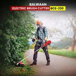 Balwaan Krishi Balwaan BCE-230 Electric Brush Cutter 1400W Motor with Bike Handle, Split Shaft, Trimmer Head for 2mm Nylon Rope, Belt & 7500 RPM - MTAK-EL-BR-7059