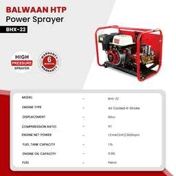 Balwaan Krishi Balwaan BHX-22 HTP Pump with BX-80 4 Stroke Petrol Engine, Agricultural Sprayer Pump with Tool Kit , Gun & Hose Pipe Not Included - MTAK-EN-PO-5398