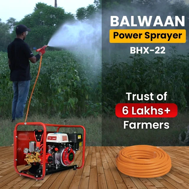 Balwaan Krishi Balwaan BHX-22 HTP Pump with BX-80 4 Stroke Petrol Engine, Agricultural Sprayer Pump with Tool Kit , Gun & Hose Pipe Not Included - MTAK-EN-PO-5398