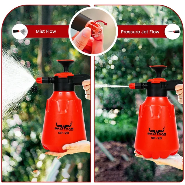 Balwaan Krishi Balwaan SP-20 3-in-1 Garden Sprayer 2 Litre Manual Sprayer with Spray Nozzle, Extendable Spray Lance & Foam Spray Nozzle - MTAK-MA-SP-5591