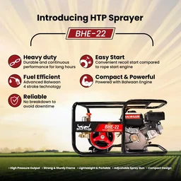 Balwaan Krishi Balwaan BHE-22 HTP Pump with BX-212 212cc 4 Stroke Petrol Engine, Powerful Agricultural Sprayer Pump with Tool Kit , Gun & Hose Pipe Not Included - MTAK-EN-PO-5396